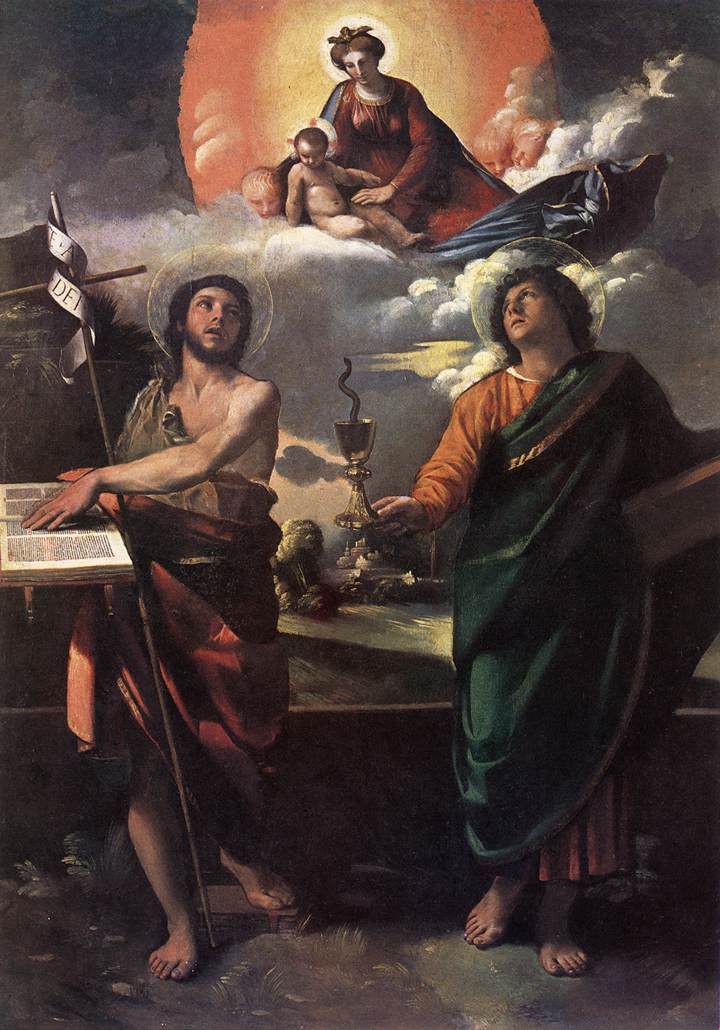 The Virgin Appearing to Sts John the Baptist and John the Evangelist dfg